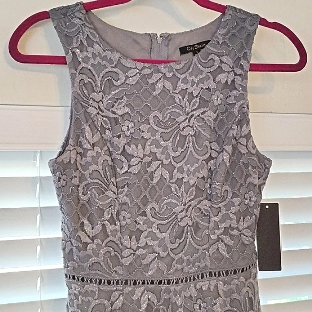 City Studio Silver Sleeveless Dress, Size: 3 Junior, NWT